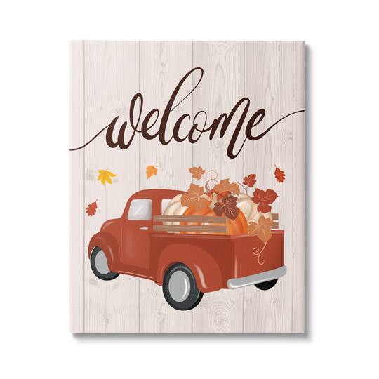 Stupell Industries Country Pumpkin Harvest Welcome Canvas Wall Art